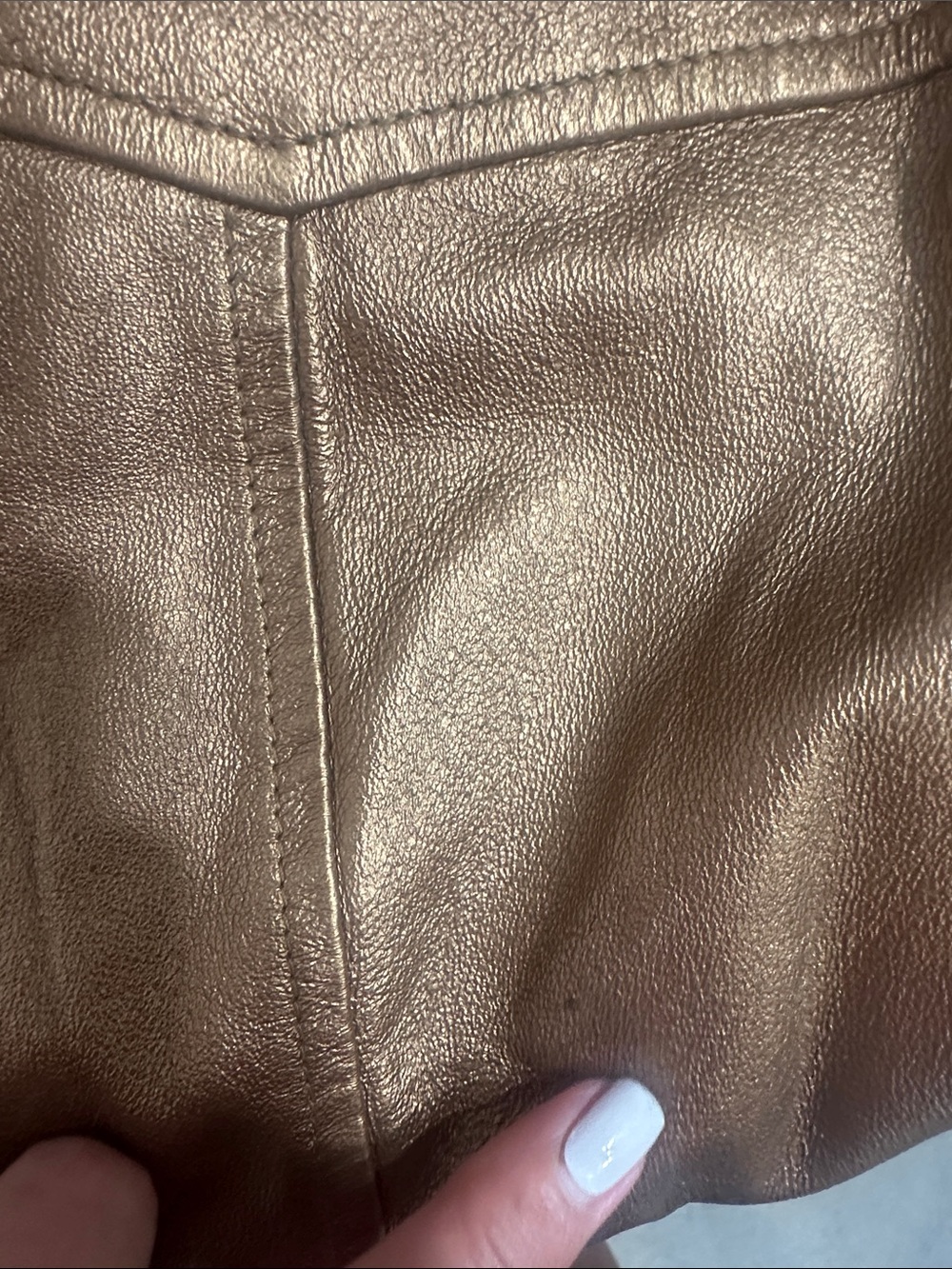 NWOT vintage 90’sNewport News Metallic Bronze Leather Coat - Picture 6 of 6